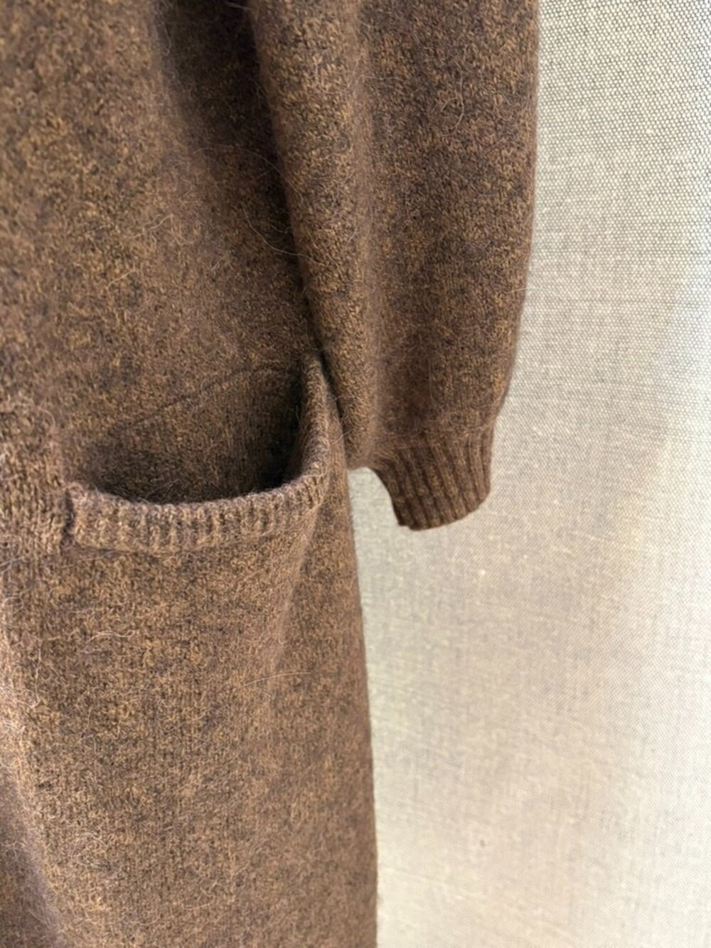 Gudrun Sjoden Canada Long Cardigan, Dark Chokolate/Melange XL - Picture 7 of 12